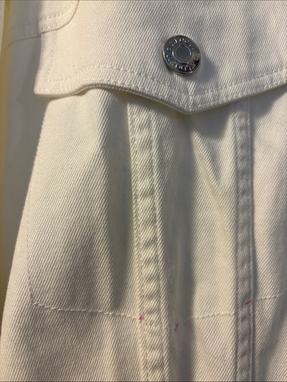 NWT - Eloquii Off-White Denim Dress with Snap Front - Picture 5 of 6